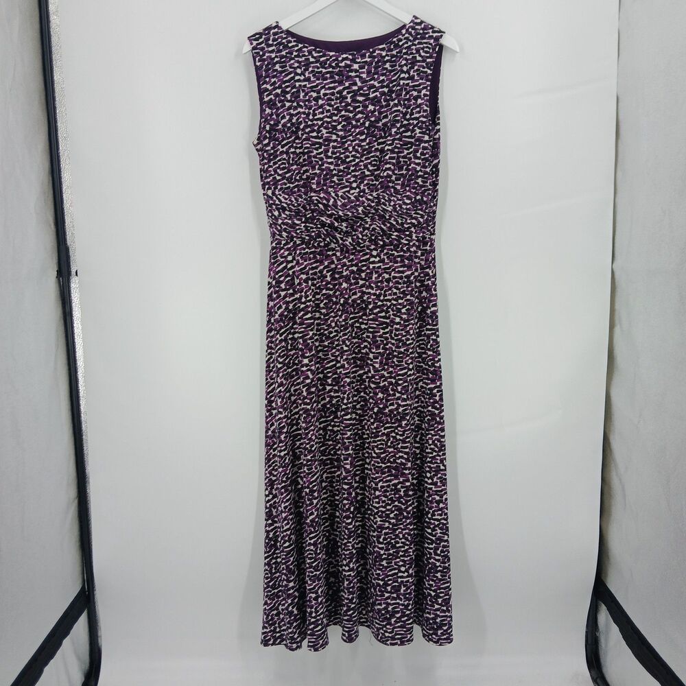 Jessica Howard Purple Printed Cap Sleeve Sheath Dress Size 12